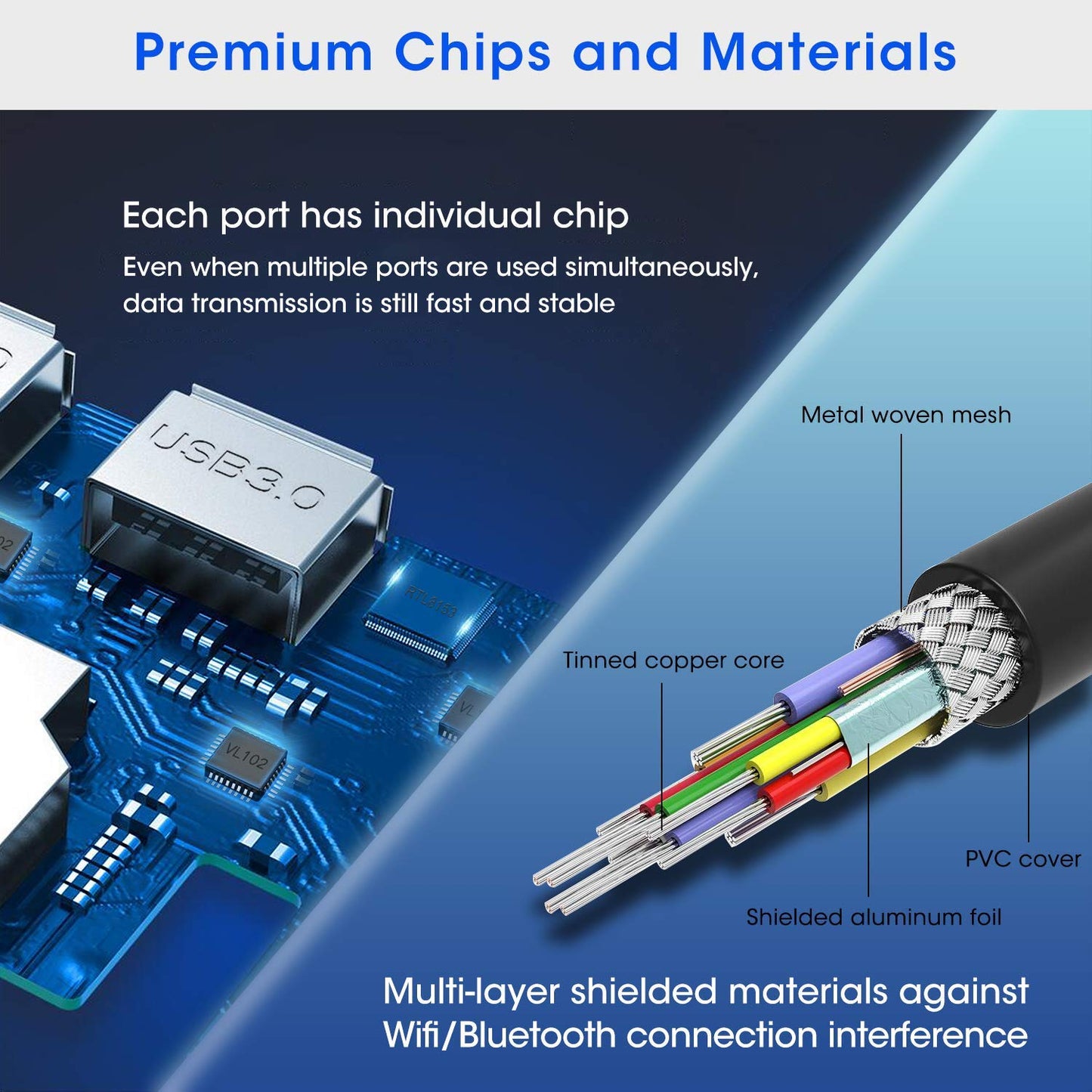 Hub adaptor USB Type-C , Abask 8-in-1, la 3 x USB 3.0, 1 x HDMI 4K,SD / MicroSD Card Reader, USB 3.1, Ethernet, PD Port