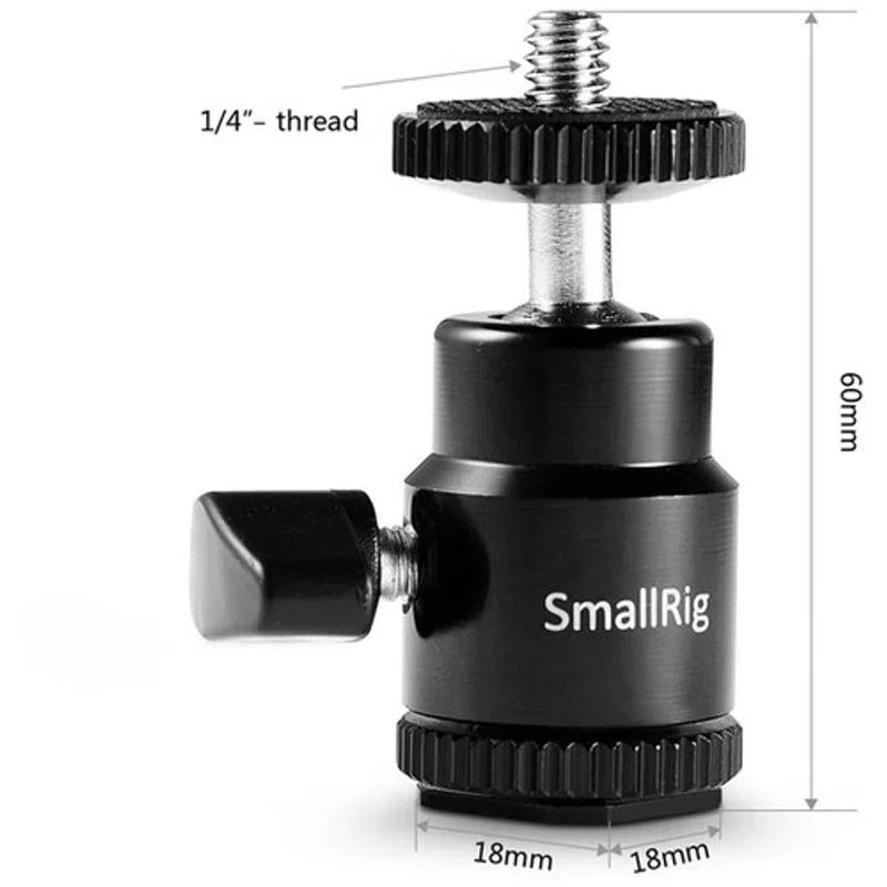 Brat cu patina cold shoe SmallRig 1639 cu filet 1/4"-20 pentru camere foto-video
