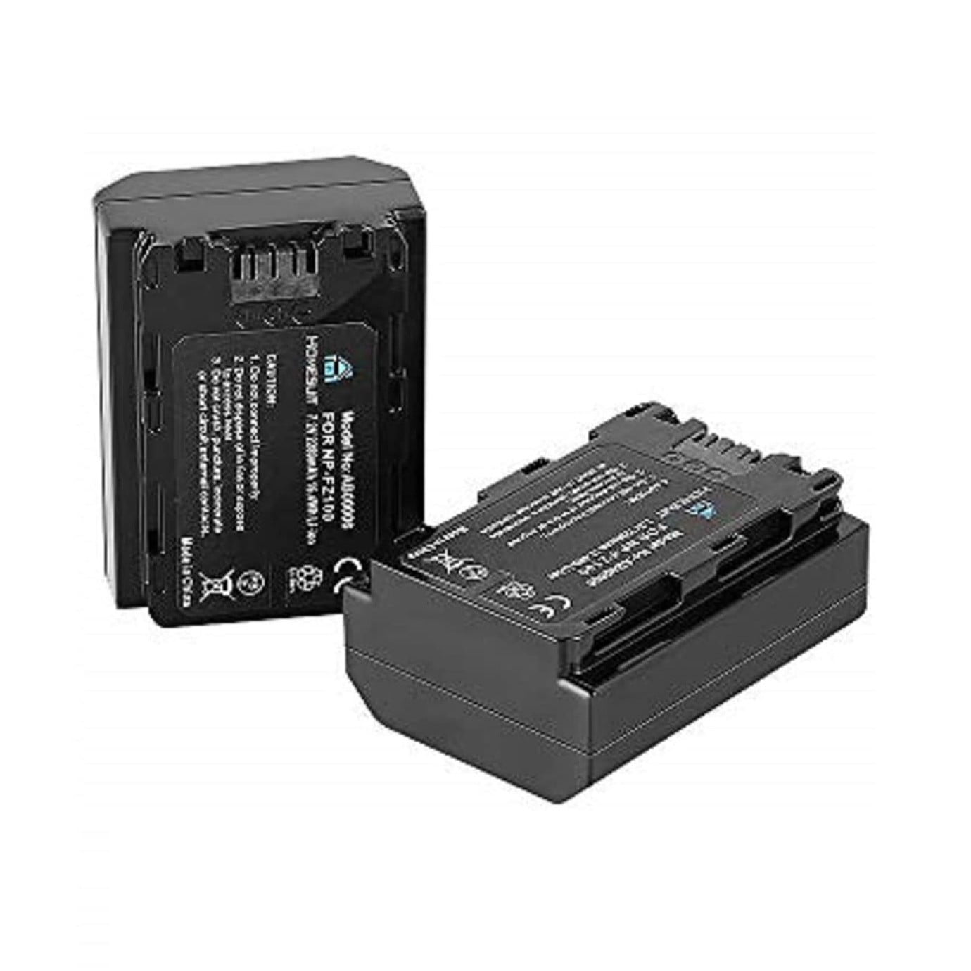 Set 2 acumulatori NP-FZ100 2280mAh, baterii de schimb cu incarcator dublu pentru Sony Alpha 9, Sony A9, Sony Alpha 9R, Sony A9R, Sony Alpha 9S, Sony A7RIII, A7 III