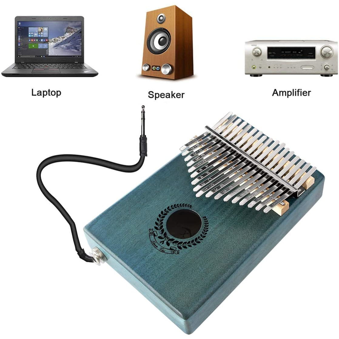 Kalimba electrica , instrument muzical cu 17 note, interfata de difuzor, mufa de 6mm