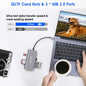 Hub adaptor USB Type-C , Abask 8-in-1, la 3 x USB 3.0, 1 x HDMI 4K,SD / MicroSD Card Reader, USB 3.1, Ethernet, PD Port