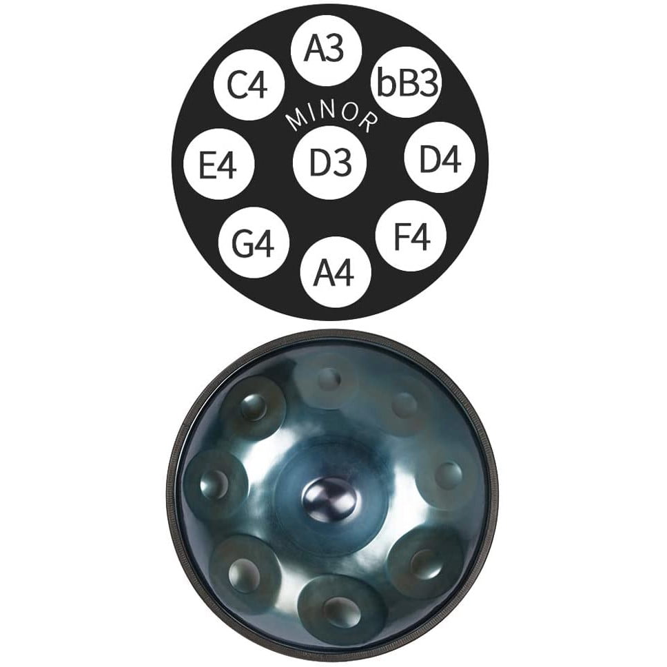 Instrument Muzical Handpan cu 9 note ,Hang drum cu Husa de transport si bete