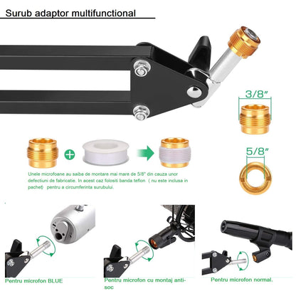 Set Brat cu menghina cu suport pentru microfon si Filtru ,stand Agptek , Profesional , Adjustabil