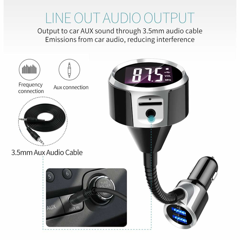 Modulator FM , 12V - 24V , Mp3 Player , FM kit , Bluetooth , handsfree , 2 porturi USB , Stick USB , CARD Micro SD
