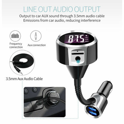 Modulator FM , 12V - 24V , Mp3 Player , FM kit , Bluetooth , handsfree , 2 porturi USB , Stick USB , CARD Micro SD