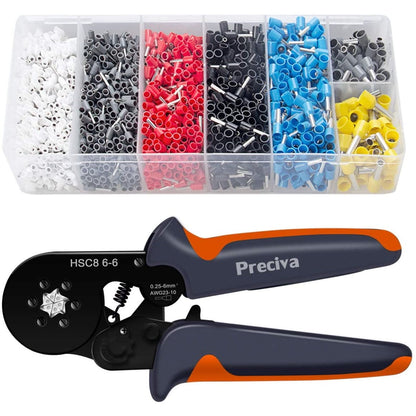 Set cleste de sertizat hexagonal pini connectori cu 1900 bucati terminale conductori 0,25- 6 mm