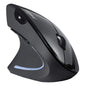 Mouse vertical wireless 2.4 GHz, mana stanga, design cu 6 butoane, 3 niveluri DPI, ergonomic, pentru stangaci