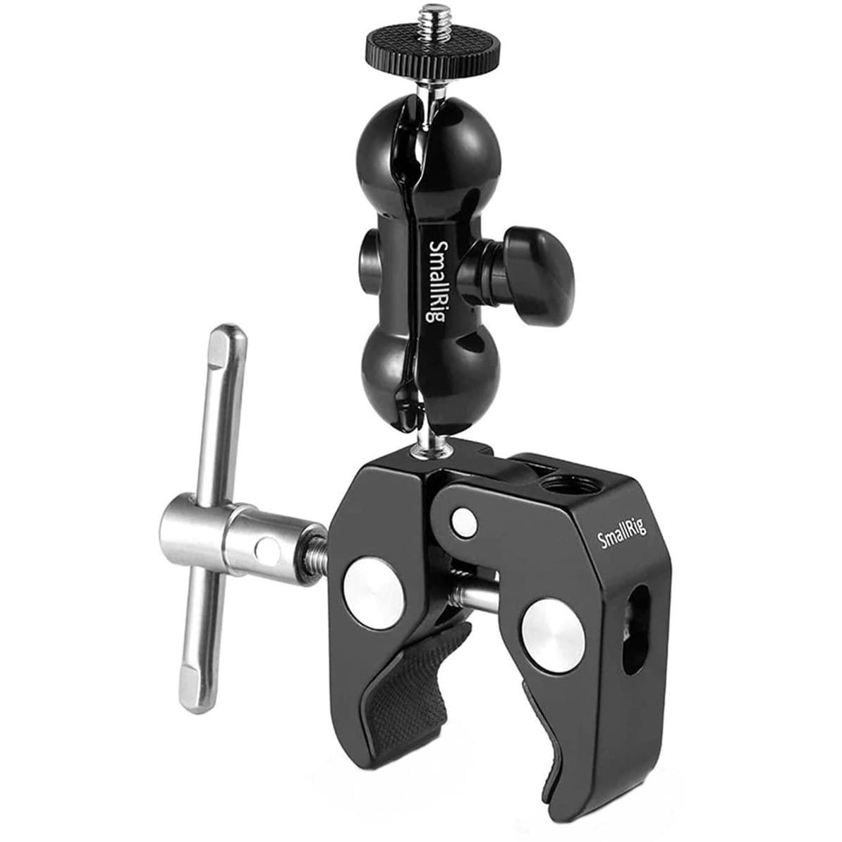 Clema Smallrig multifunctionala cu bila de fixare accesorii foto-video DSLR, cu menghina si surub 1/4", articulatie rotativa 360º