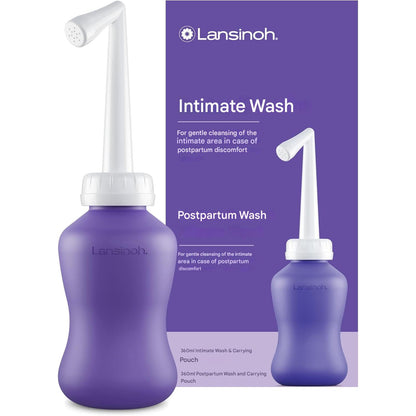 Irigator pentru igiena intima, 360 ml, curatare delicata si igienica pentru zona intima sensibila, sticla flexibila pentru stoarcere usoara, cap retractabil, portabil, alternativa sustenabila la hartia igienica, ideal postpartum