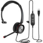 Casca call center cu microfon, functie anulare zgomot, USB, audio HD, cu control volum, buton mute si buton apelare, pentru computer, neagra