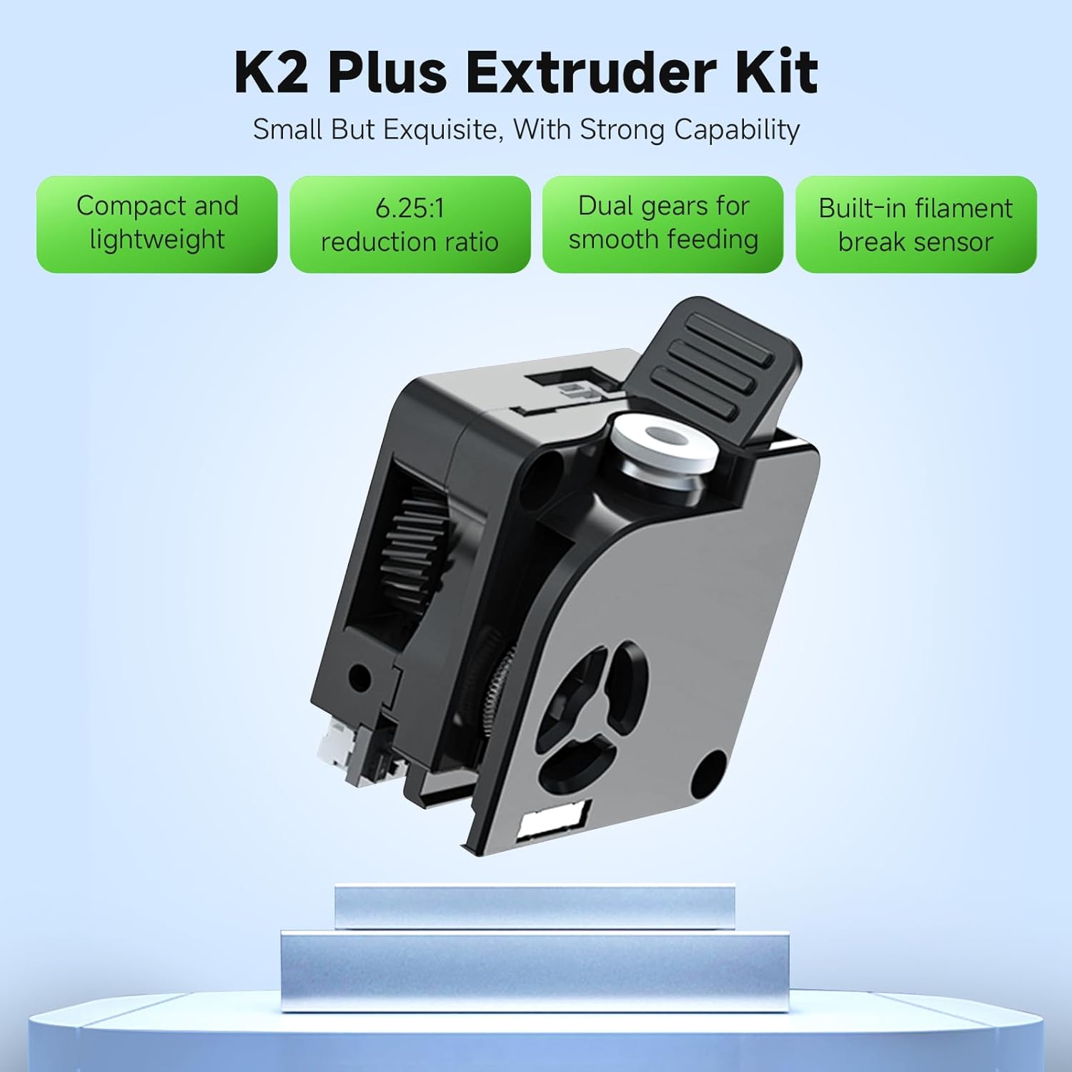 Kit extruder pentru imprimante 3D Creality K2/K2 Plus/K2 Pro – extrudare directa, transmisie dublu angrenaj 6, 25:1, cuplu 80 N, senzor filament incorporat, performanta profesionala