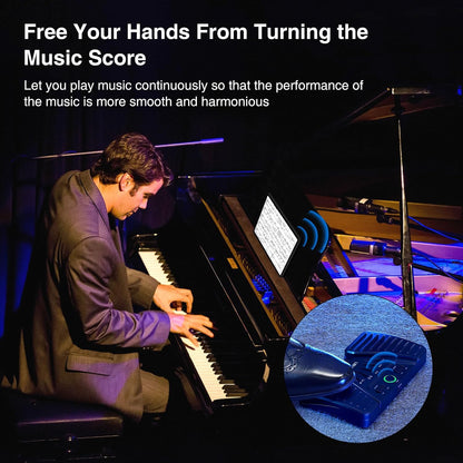 Pedala intoarcere pagina partitura, dispozitiv de comutare wireless, Blueetooth, reincarcabil, 5 moduri de lucru, silentios, pentru Windows, macOS, Android, iOS, smartphone, tableta, PC
