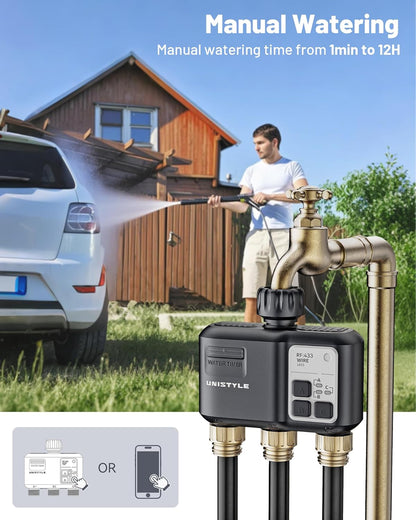 Programator de irigare/udare smart cu 3 iesiri, WiFi, 3 zone irigare, control prin aplicatie, planuri de udare, comenzi vocale prin Alexa si Google Voice Control, compatibil Android si iOS