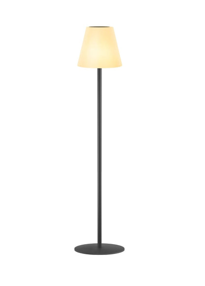 Lampa de podea solara LED RGB, inaltime reglabila, impermeabila IP44, cu telecomanda, incarcare duala USB si panou solar, cu baza metalica, pentru interior/exterior