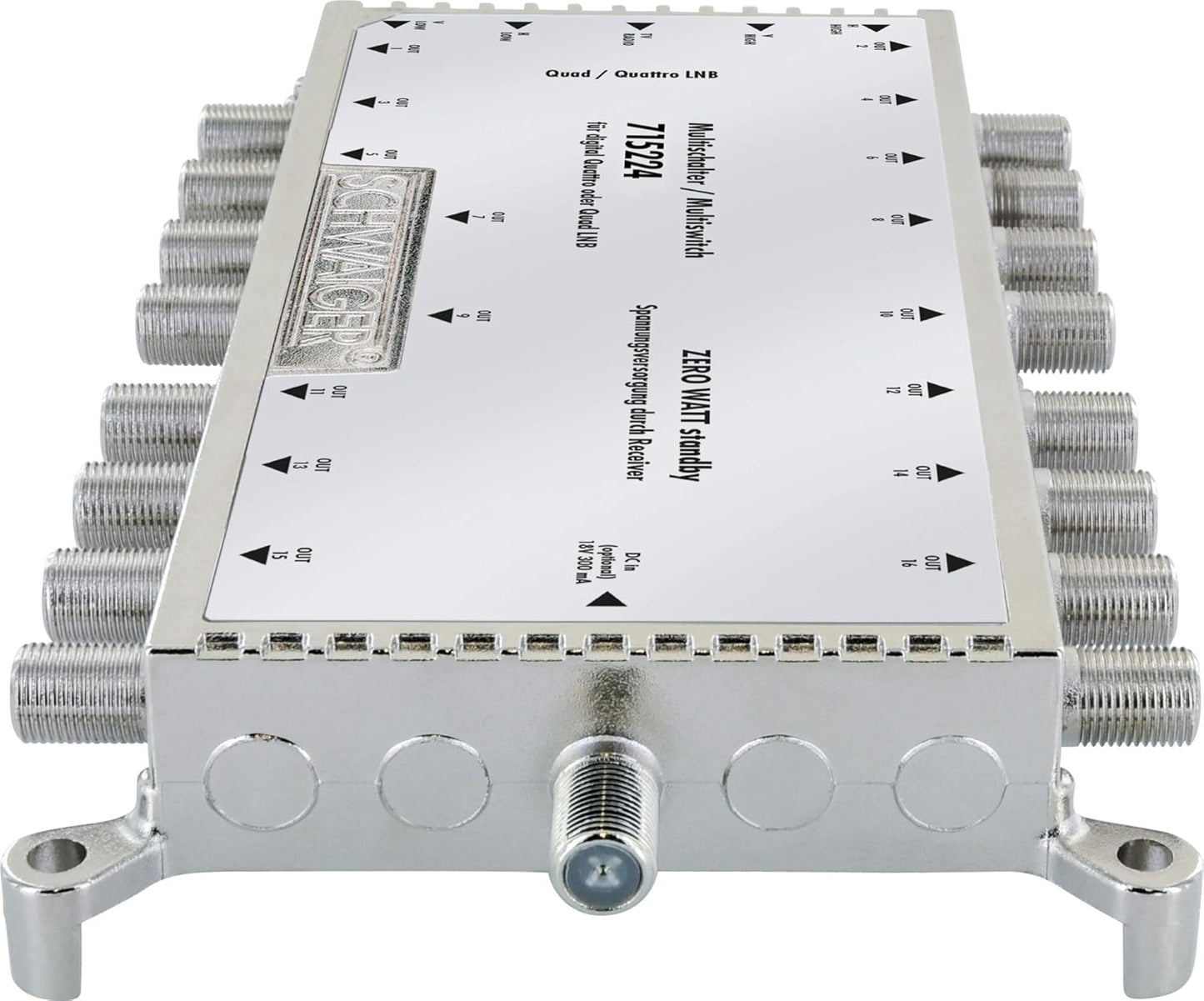 Multiswitch cu 5 intrari si 16 iesiri, 1 input Terrestic si 4 SAT, carcasa din aluminiu, 155 x 80 x 20 mm, sursa de alimentare inclusa