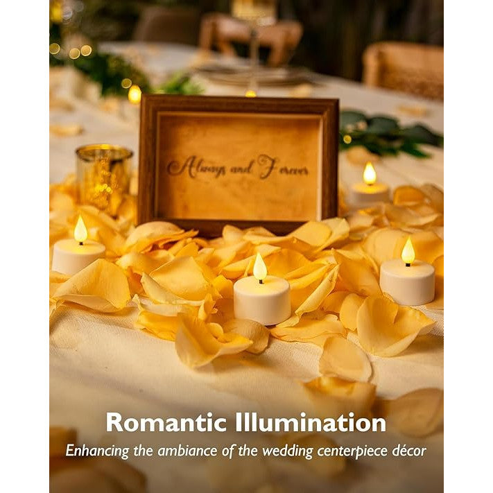 Set 12 lumanari LED reincarcabile, cu statie de incarcare si telecomanda, 120 mAh, efect de flacara, temporizator, dimabile, pentru Halloween, Craciun, nunta, petrecere