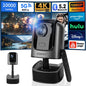 Videoproiector cu WiFi 6, Bluetooth, stand cu inaltime reglabila, Full HD 1080p, accepta 4K, 10000 lumeni, autofocus, corectie keystone, difuzor incorporat, pentru smartphone, tableta, consola, PC