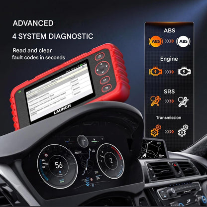 Tester diagnostic auto LAUNCH CRP123X Elite V3.0, scanner OBD2 profesional, Android 8.1, ecran tactil 5 inch, diagnosticare 4 sisteme ECU, 7 functii resetare service, EPB, DPF, BMS, SAS, ulei, citire VIN, WiFi