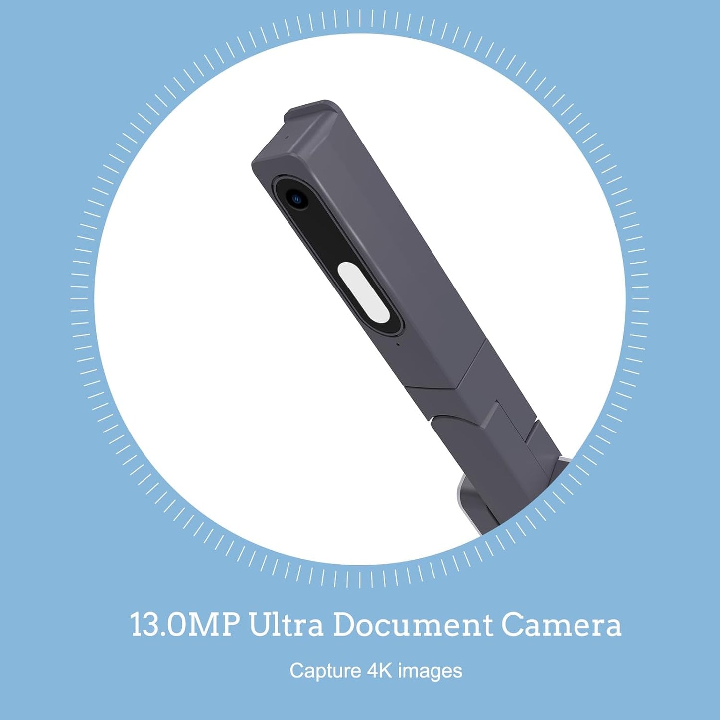 Camera de documente 4K, scanner 13 MP, captura A4, A3, cu conectare HDMI, USB-A, USB-C, lumini LED, slot card TF, streaming live, brat reglabil, compatibil Mac, Windows, Chromebook