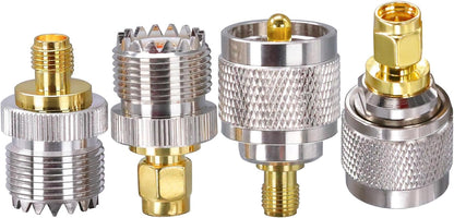Set 4 adaptor mufa SMA la UHF, anti-interferente, transmisie stabila, pentru radio, analizor, antena WiFi, antena GPS, router Wifi, cablu coaxial