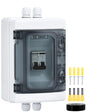 Siguranta solara automata 20A DC 12V-DC400V sau AC 90V-400V, 2 poli, pentru sistem fotovoltaic, intrerupator automat in cutie de sigurante impermeabila IP65