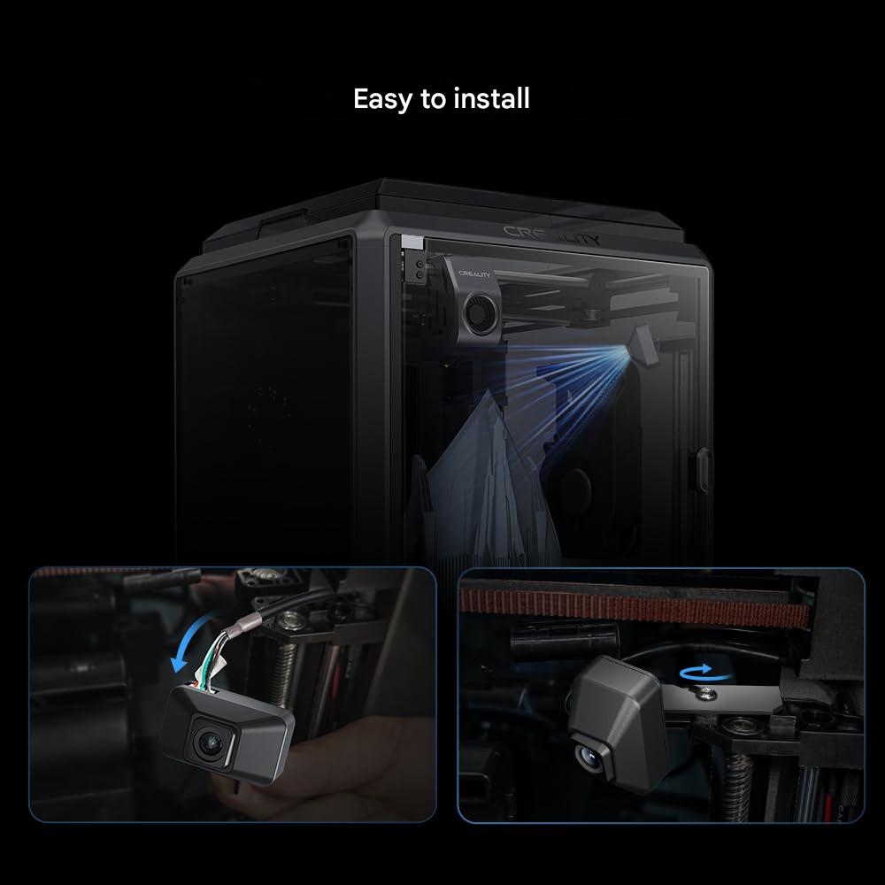 Camera video pentru imprimanta 3D K1/K1 Max, cu detectare AI, 1080P HD, timelapse, vizualizare live, instalare usoara, neagra