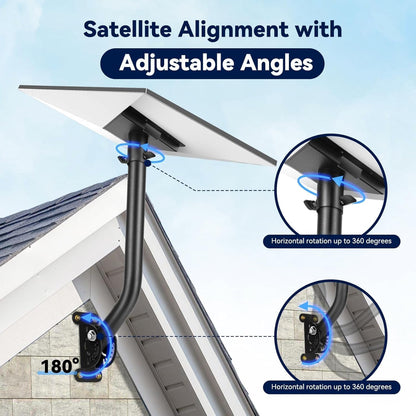 Suport pentru antena StarLink Gen 3, montura ajustabila 360°, cu accesorii de fixare, stabila si durabila, din metal, neagra