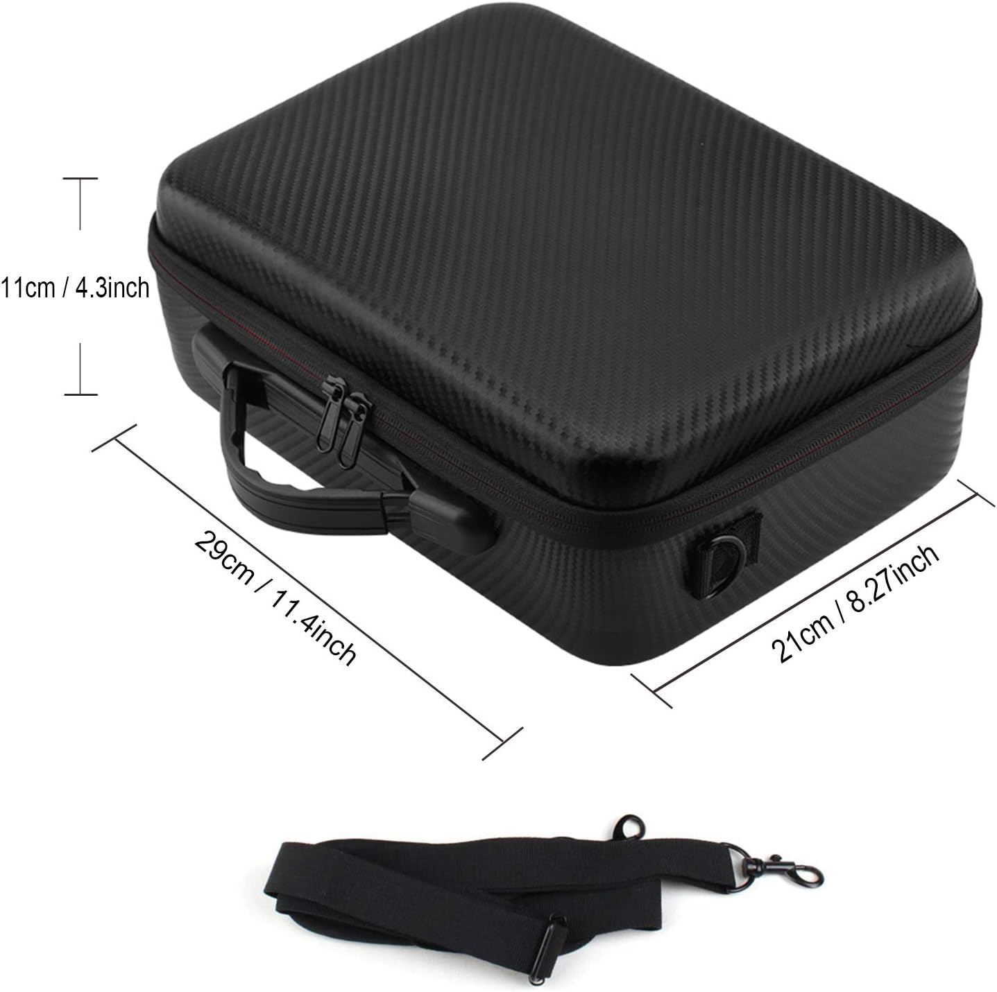 Husa de protectie drona DJI Mini 4K Mini 2/ Mini 2 SE Fly More Combo, controler si accesorii, 29 x 21 x 11 cm, rezistenta la socuri, cu maner anti-alunecare si curea de umar, neagra