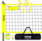 Set fileu volei, plasa pentru volleyball/badminton 9.7m x 2.4m, inaltime reglabila, material impermeabil, cu stalpi metalici, minge de volei, pompa si geanta de depozitare si transport incluse
