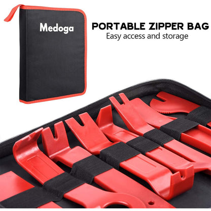 Trusa demontare interior auto, radio, trimuri, fete de usa, panou de bord, cu clipsuri, cu 139 piese si husa de protectie