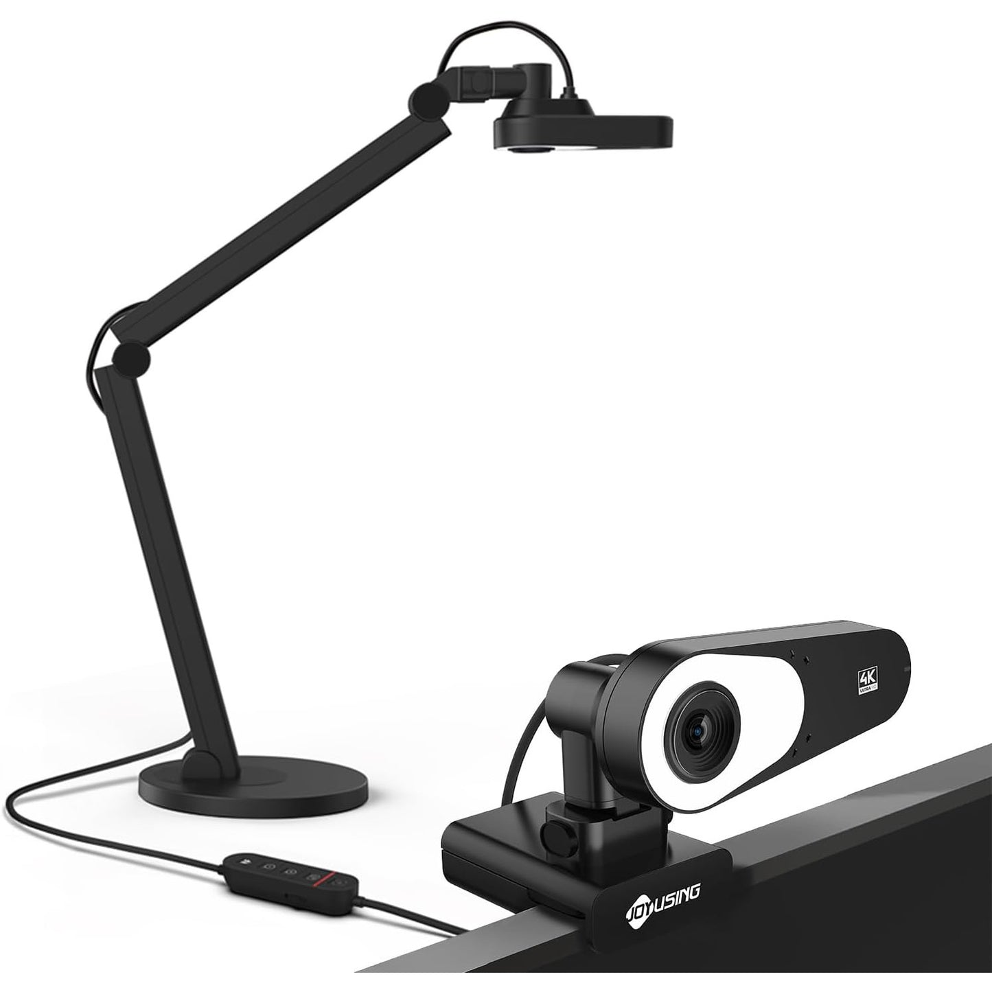 Camera de documente JOYUSING V600 ultra HD 4K 12MP, focalizare automata, 40 LED-uri reglabile, microfon incorporat, USB, pentru prezentari, conferinte, OBS si Streaming Live, Windows/Mac