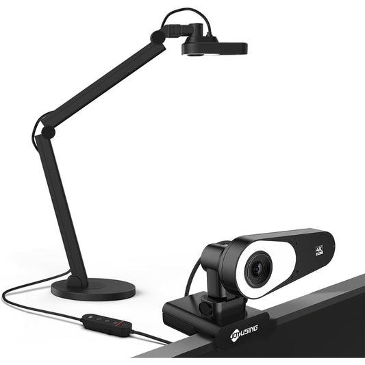 Camera de documente JOYUSING V600 ultra HD 4K 12MP, focalizare automata, 40 LED-uri reglabile, microfon incorporat, USB, pentru prezentari, conferinte, OBS si Streaming Live, Windows/Mac