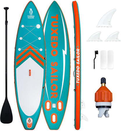 Set placa Stand Up PaddleBoard SUP gonflabila, 335 x 84 x 15 cm, capacitate max. 150 kg, cu vasla reglabila, adaptor pentru valva aer, prindere cu corzi, verde