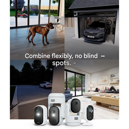 Camera de supraveghere Arlo Essential 3 HD cu baterie, set 2 bucati, WiFi, wireless, video 1080p, vedere nocturna color, lumina, senzor de miscare, alarma, audio bidirectional, Smart Home
