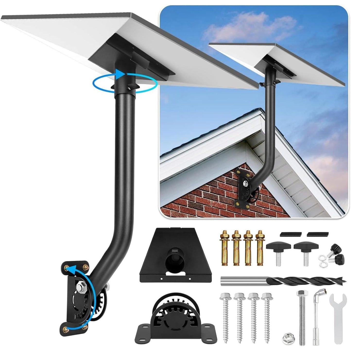 Suport pentru antena StarLink Gen 3, montura ajustabila 360°, cu accesorii de fixare, stabila si durabila, din metal, neagra