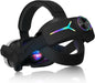Curea de cap, strap pentru Meta Quest 3 cu acumulator 8000 mAh, cu lumini LED RGB, reglabil, incarcare rapida prin USB-C, plug and play, negru