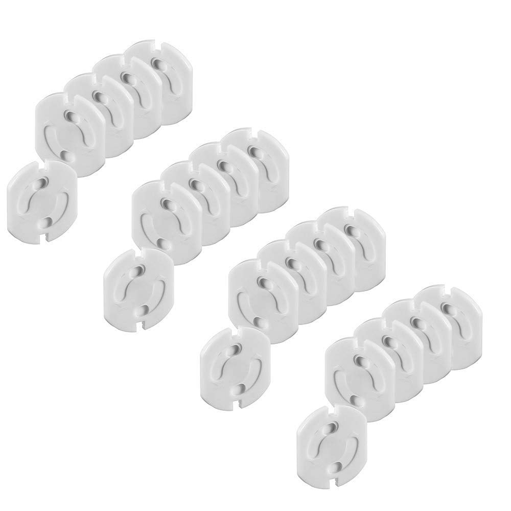 Set protectii priza copii, 20 bucati autoadezive, cu mecanism prin rasucire