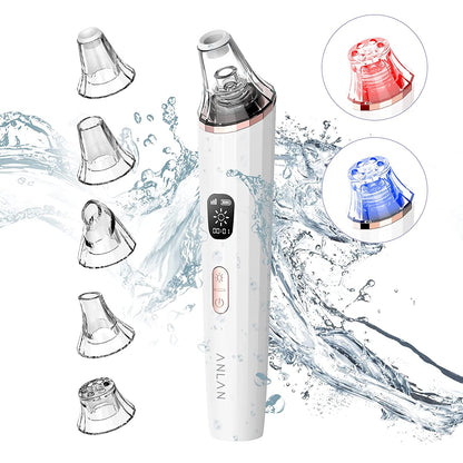 Aparat vacuum pentru indepartare puncte negre Anlan cu incarcare USB, impermeabil, 3 nivele de aspirare, cu 5 capuri de curatare interschimbabile
