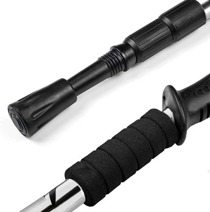 Set bete de trekking telescopice cu geanta de transport, din material ultrausor din aliaj de aluminiu cu maner din spuma