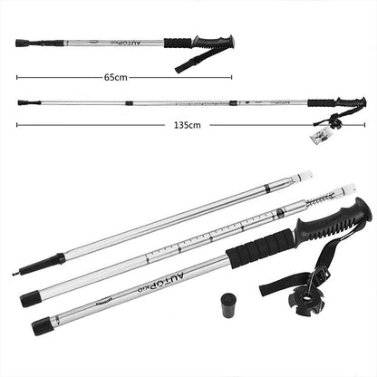 Set bete de trekking telescopice cu geanta de transport, din material ultrausor din aliaj de aluminiu cu maner din spuma