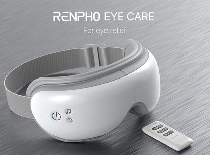 Aparat de masaj ocular Renpho , pentru ochi cu telecomanda si functie de caldura, masaj, muzica prin Bluetooth, ochelari de masaj reincarcabili pentru ameliorarea durerii oculare, imbunatatirea ochilor uscati si a somnului