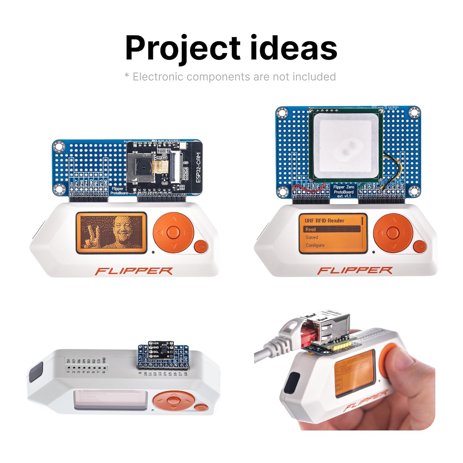 Set 3 placi de prototipare Flipper Zero, PCB FR4 pentru prototipare module GPIO, Raster 100mil, conectori pin Header neasamblat, compatibil analizor logic si osciloscop, material durabil, DIY electronica si dezvoltare proiecte