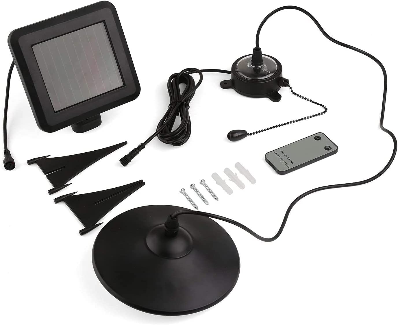 Lampa solara LED suspendata cu comutator si telecomanda, cu panou solar, pentru gradina, balcon, terasa