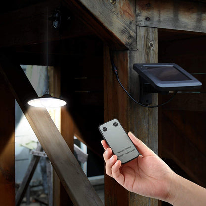 Lampa solara LED suspendata cu comutator si telecomanda, cu panou solar, pentru gradina, balcon, terasa