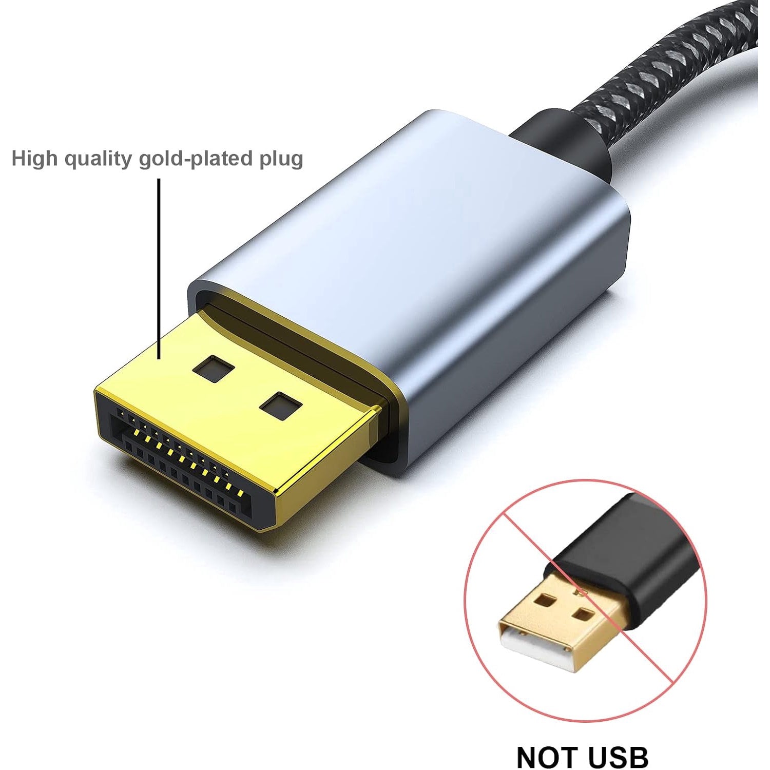 Adaptor DisplayPort la HDMI, 4K HDR, DP tata la HDMI mama, mufa placata cu aur 24K, transmisie de mare viteza, unidirectional, compatibil laptop, PC cu DisplayPort