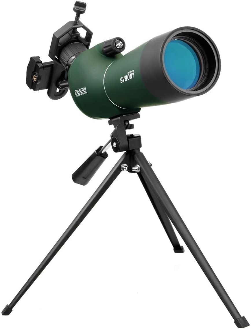 Telescop Svbony SV28 cu trepied si adaptor de telefon mobil cu unghi de 45 de grade BAK-4, 20x-60x
