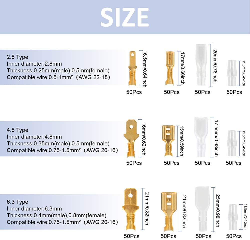 Set cleste de sertizare Preciva cu 300 de bucati Conectori  0,5 - 1,5 mm2