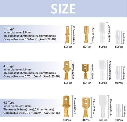 Set cleste de sertizare Preciva cu 300 de bucati Conectori  0,5 - 1,5 mm2