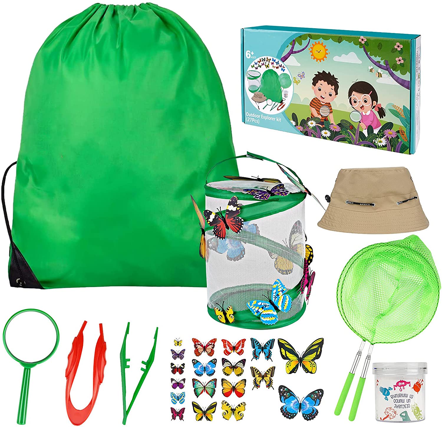 Kit educational destinat copiilor pentru explorarea naturii in aer liber, kit de cercetare
