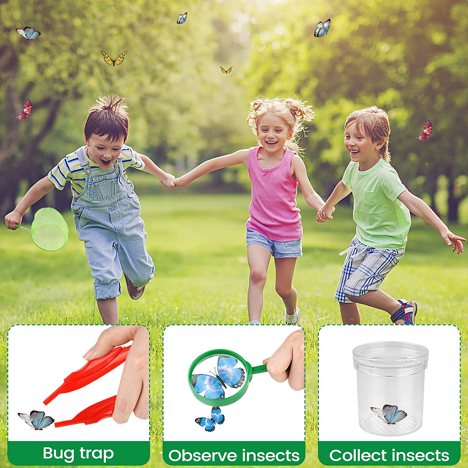 Kit educational destinat copiilor pentru explorarea naturii in aer liber, kit de cercetare